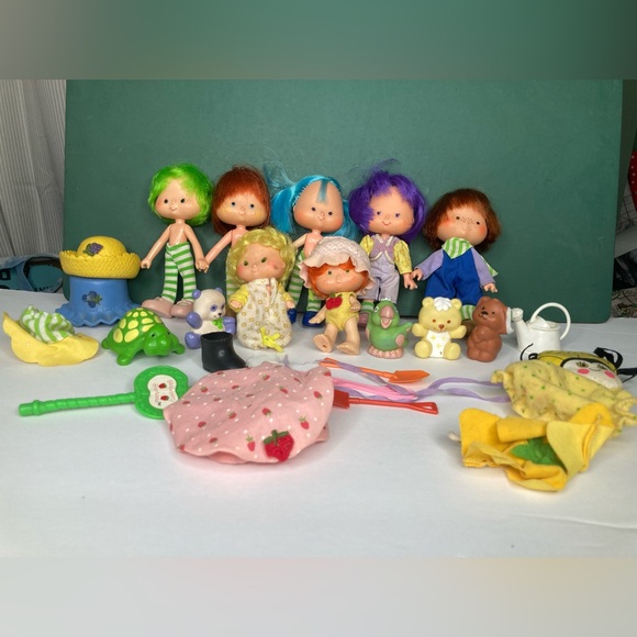 Vtg Strawberry Shortcake and Friends Lot of 7 Dolls and Accessories 70s 80s Toys - Picture 13 of 16